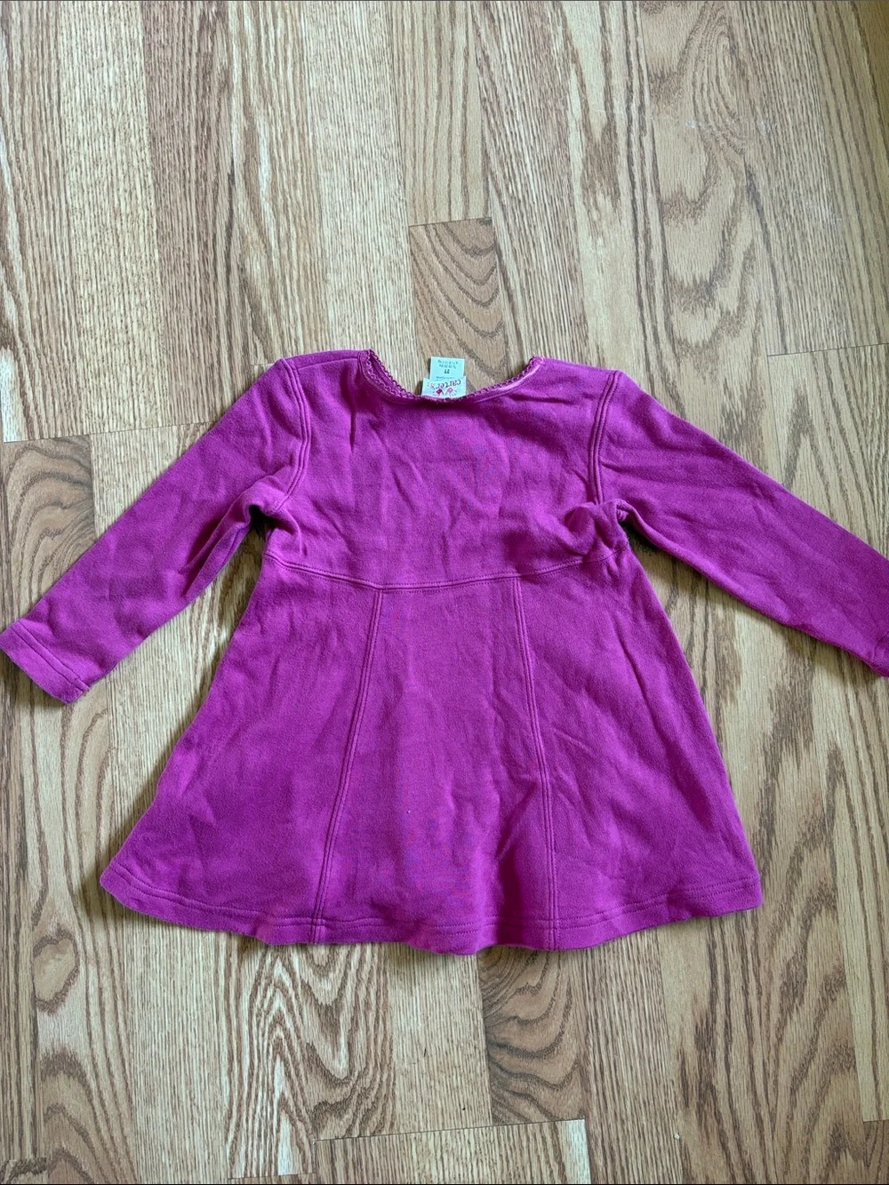 Vintage Carters Girls Pink Long-Sleeve Heart Dress
